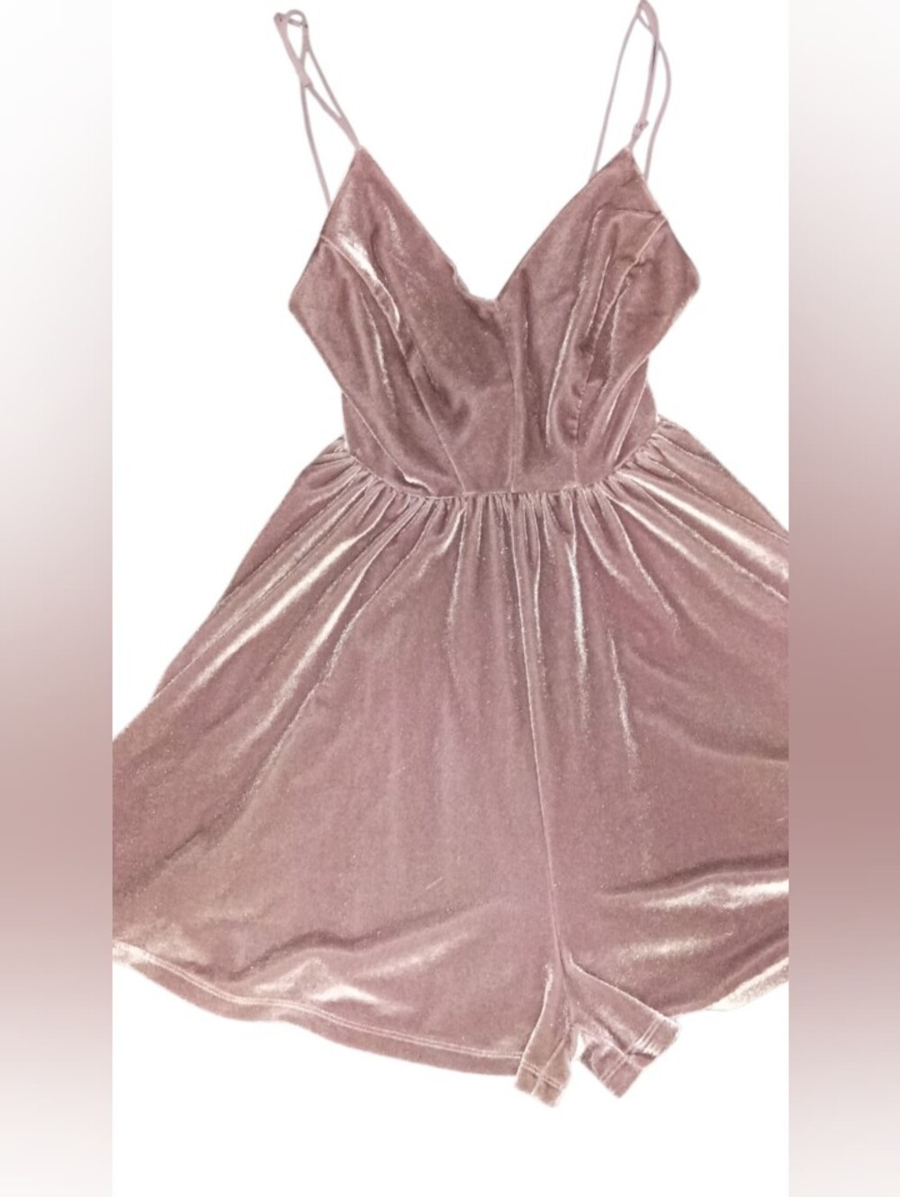 Silence + Noise Urban Outfitters Dusty Rose Pink Velvet Skort Romper M